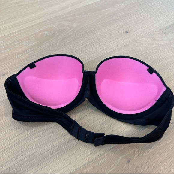 Victorias Secret PINK Tan Black Strapless Bra 32B XS Small Lingerie Tshirt Brown - Picture 7 of 11